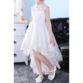 Kids Baby Girls Sleeveless High Sheer Shoulder Dress