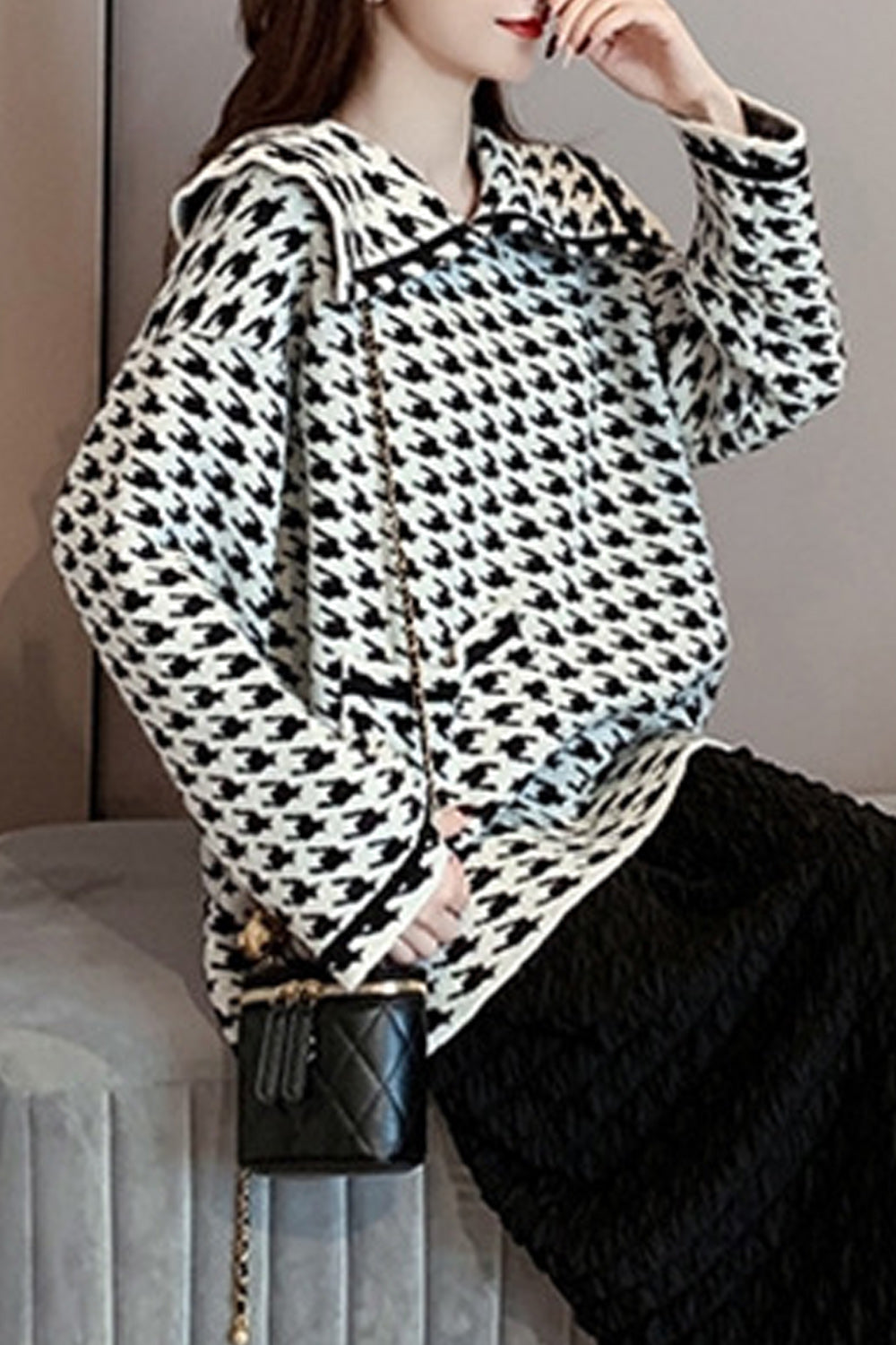 Women Trendy Deep V-Neck Convenient Button Closure Long Sleeve Cardigan