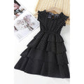 Kids Girls Ruffled Hem Small Polka Dotted Summer Sleeveless Soft Dress