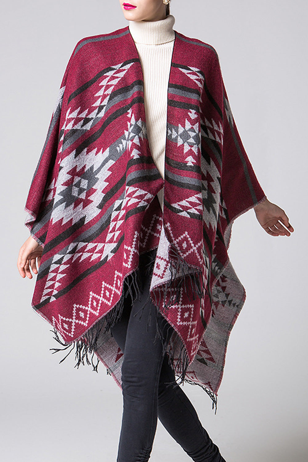 Women Beautiful Tassel Hem Convenient Soft Winter Shawl