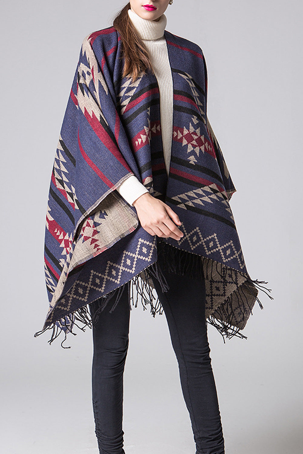 Women Beautiful Tassel Hem Convenient Soft Winter Shawl