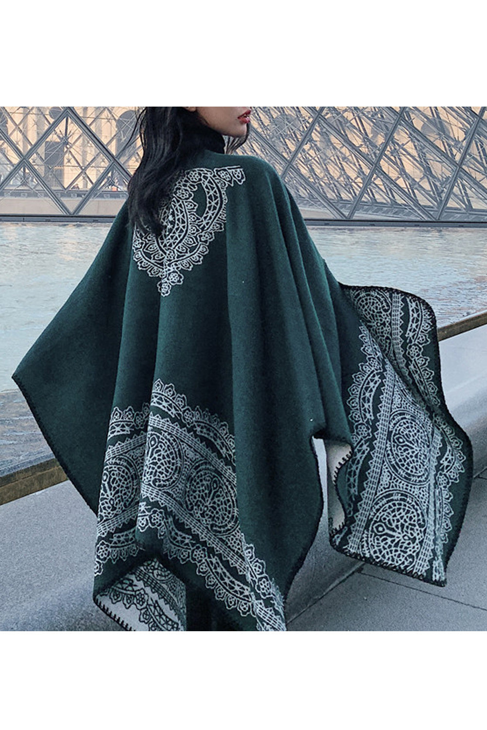 Women Classic Printed Pattern Comfortable Thick Cashmere Shawl