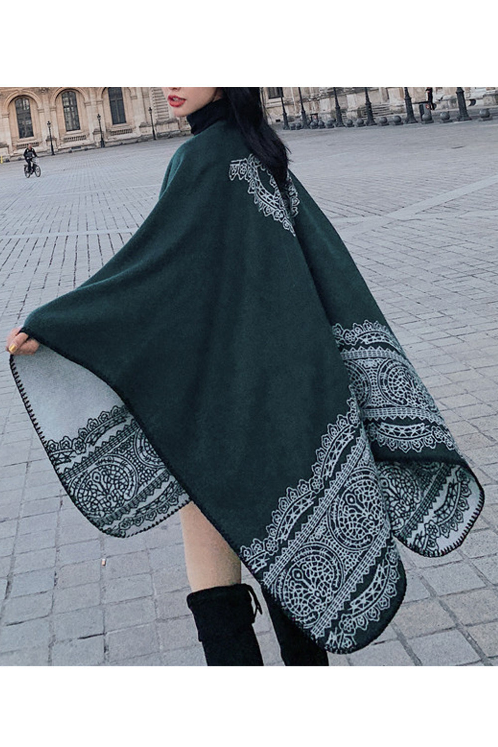 Women Classic Printed Pattern Comfortable Thick Cashmere Shawl