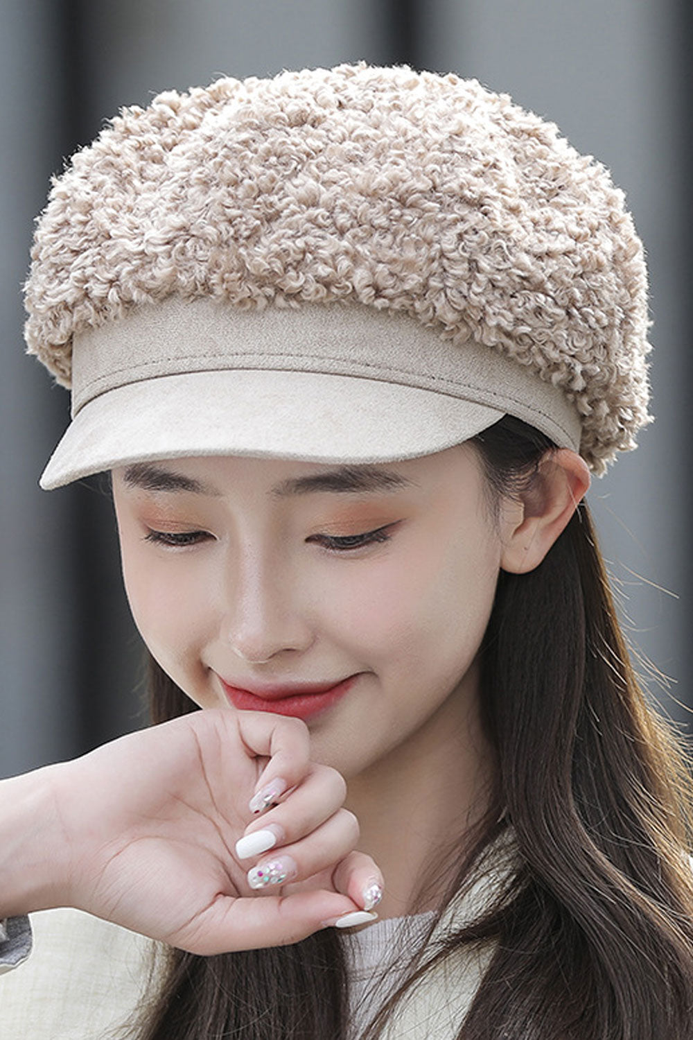 Women Casual Lamb Wool Cold Protection Beret Hat