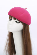 Women Cute Warm Stylish Solid Pattern Earmuffs Winter Beret Hat