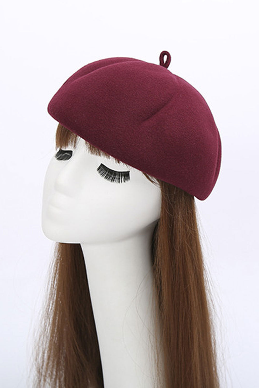 Women Cute Warm Stylish Solid Pattern Earmuffs Winter Beret Hat