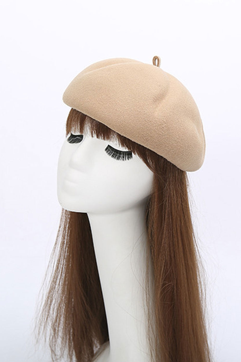 Women Cute Warm Stylish Solid Pattern Earmuffs Winter Beret Hat