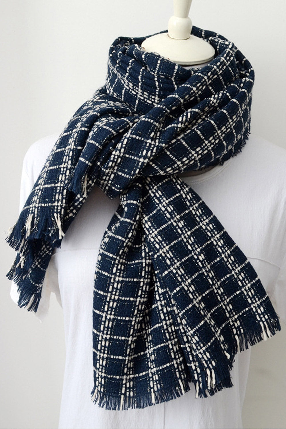 Women Lovely Lattice Pattern Winter Soft Muffler