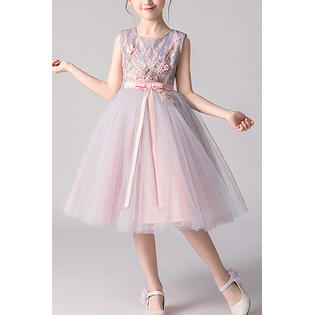 Kids Girls Princess Skirt Bow Decorated Sleeveless Dress