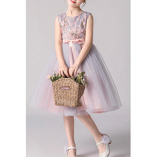 Kids Girls Princess Skirt Bow Decorated Sleeveless Dress
