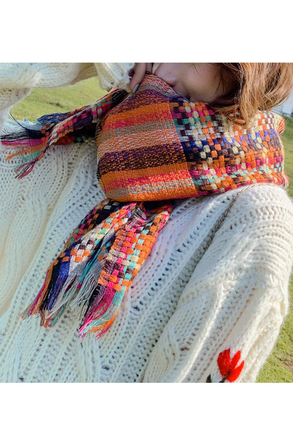Women Beautiful Winter Season Printed Style Warm Casual Muffler