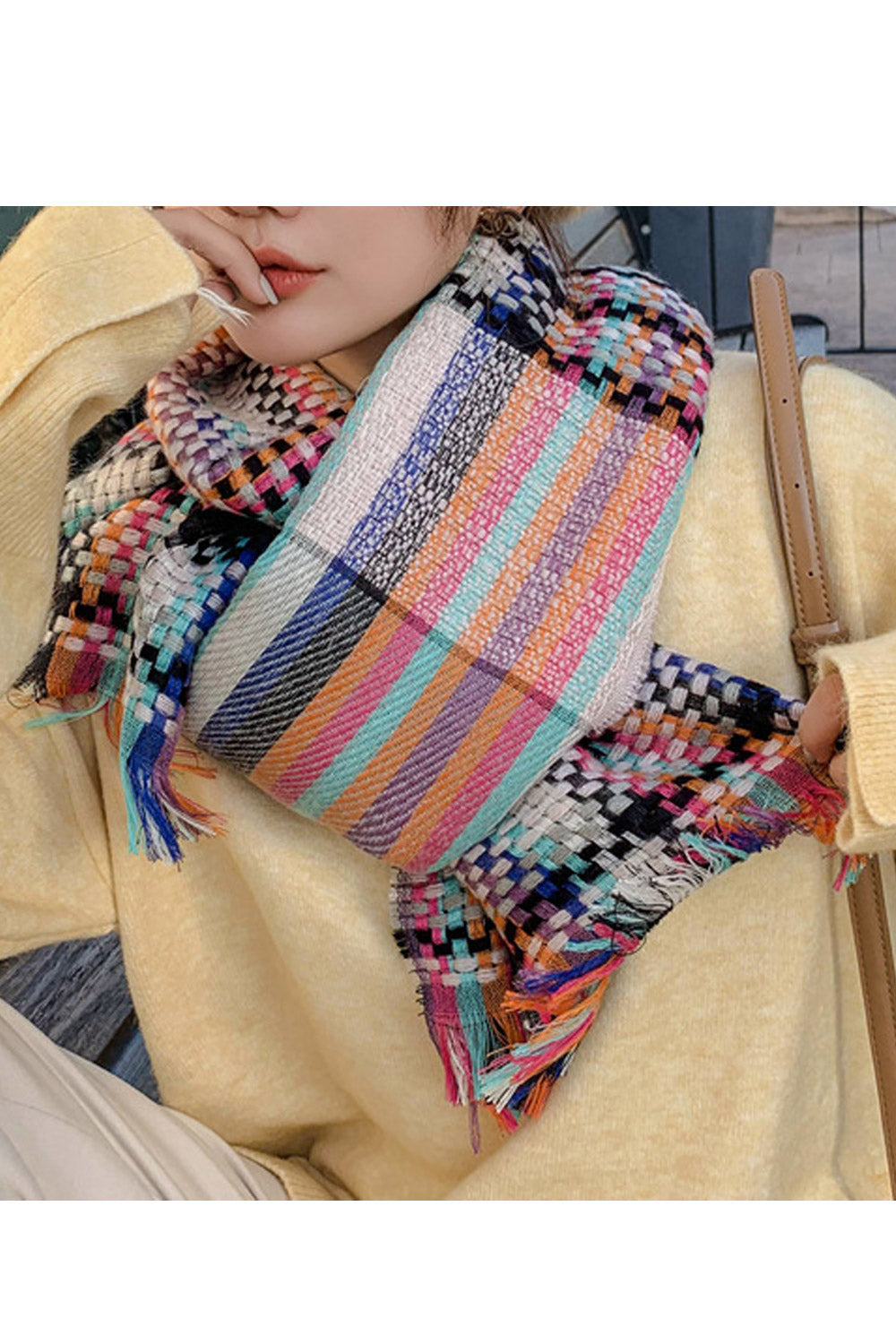 Women Polka Dotted Pattern Warm Winter Casual Muffler