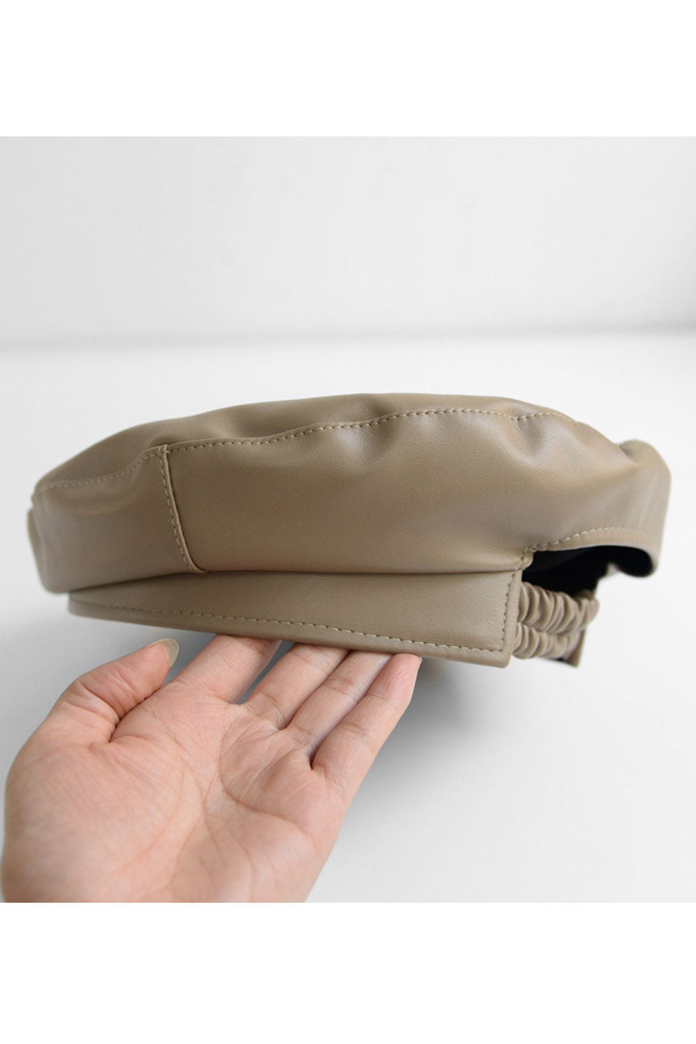 Women Autumn & Winter PU Leather Warm Beret Hat