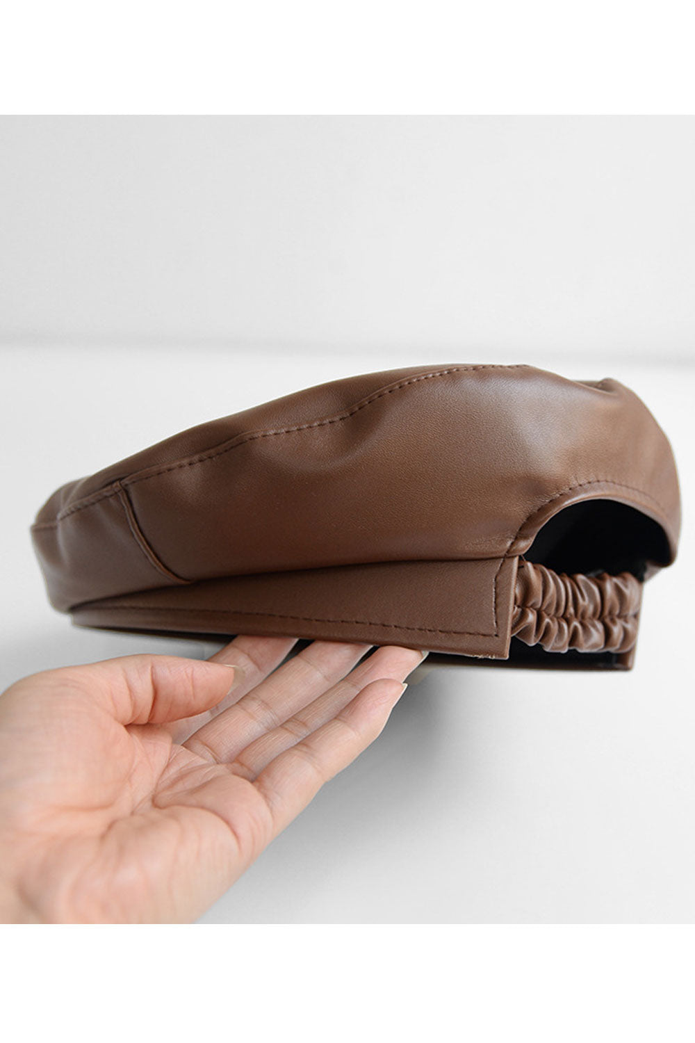 Women Autumn & Winter PU Leather Warm Beret Hat