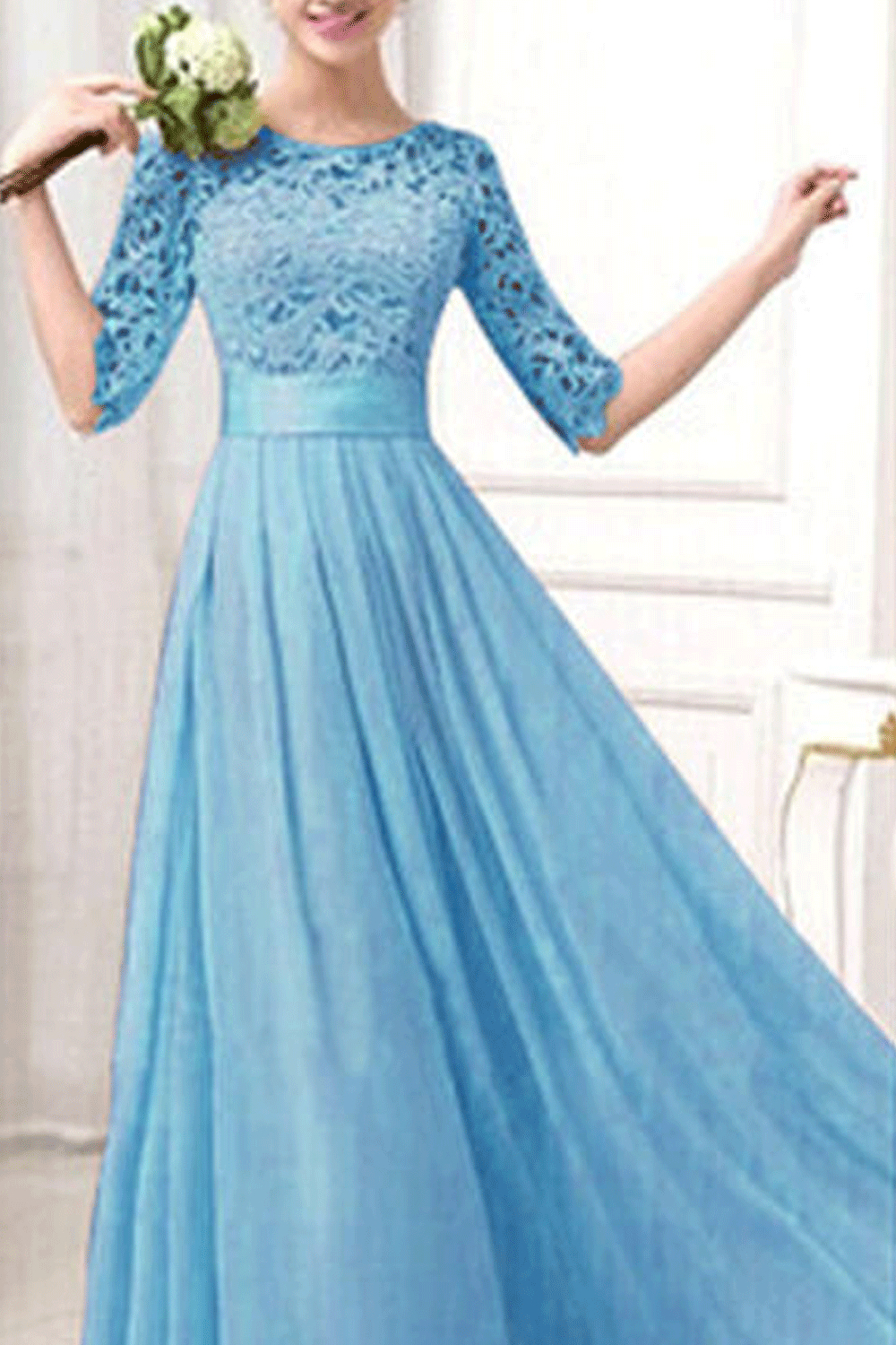 Women Prom Wedding Long Chiffon Party Dresses