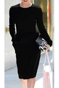Women's Latest Fashion Pencil Skirt Style Dress Black