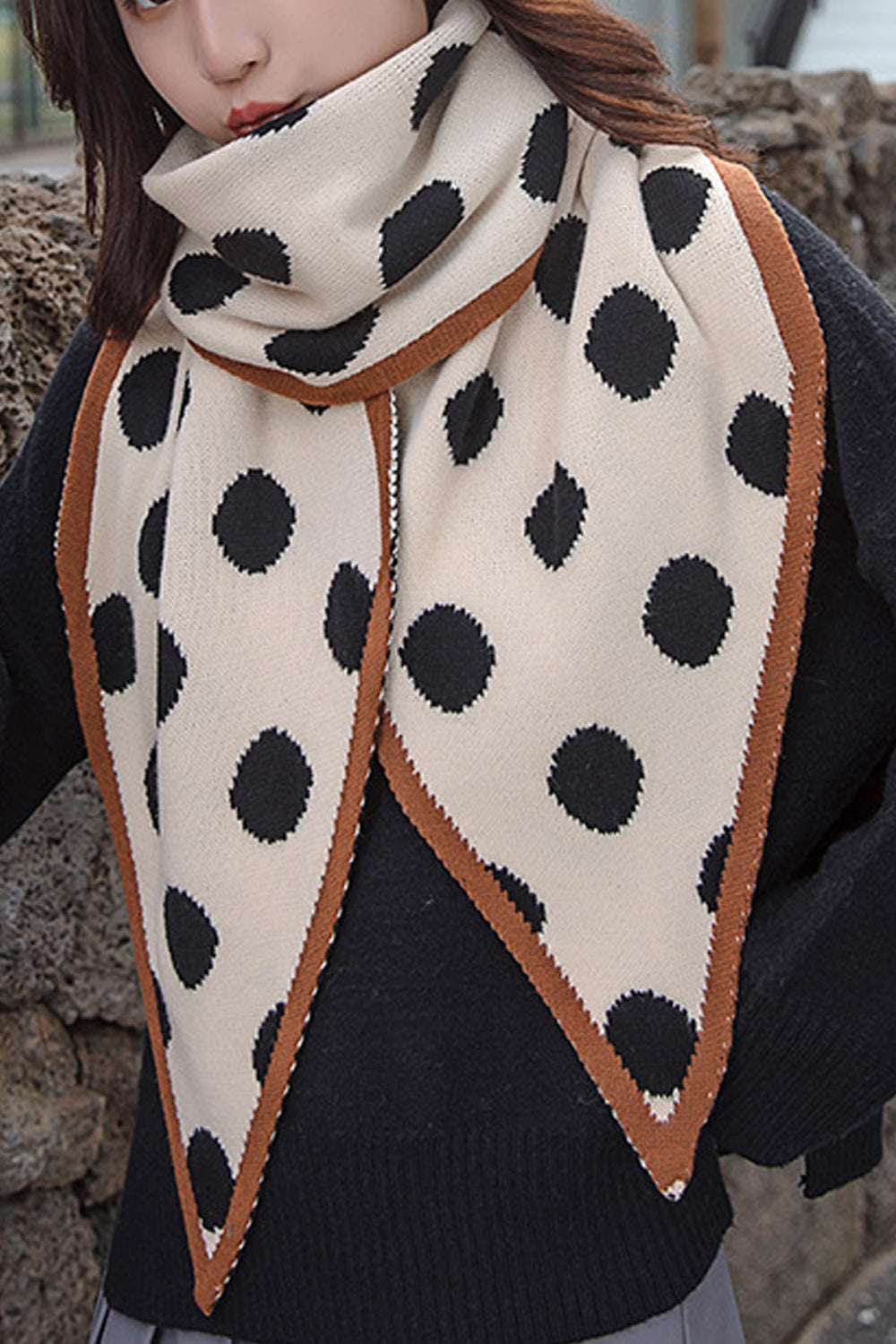 Women Lovely Polka Dotted Thick Fashionable Muffler