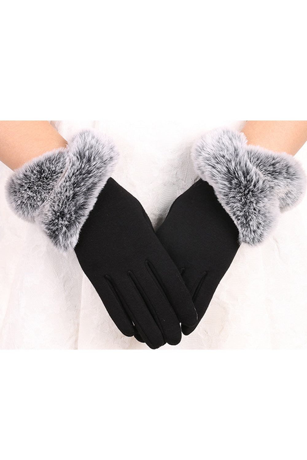 Women Soft Fashionable Solid Pattern Warm Winter Knitted Gloves