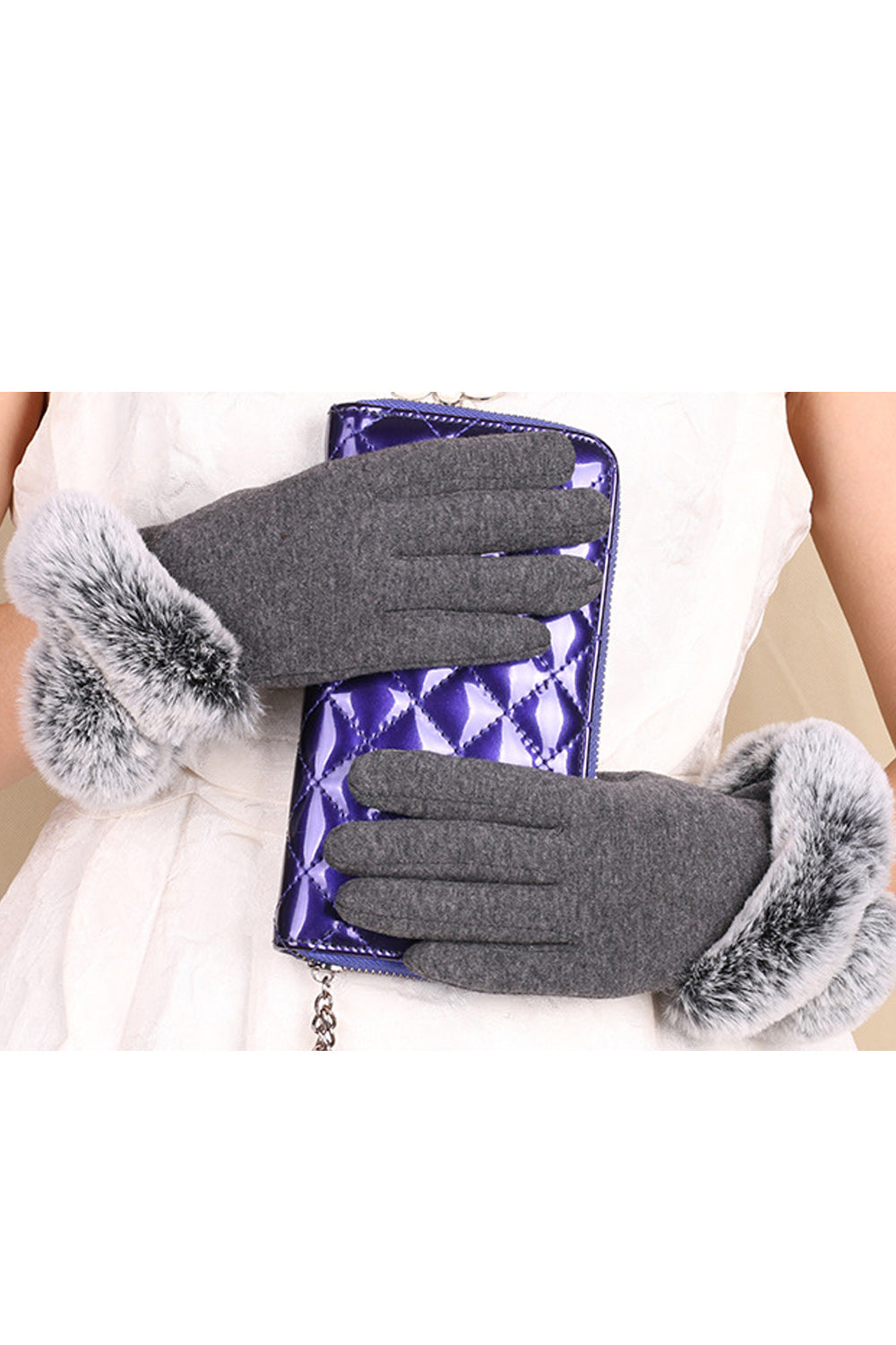 Women Soft Fashionable Solid Pattern Warm Winter Knitted Gloves