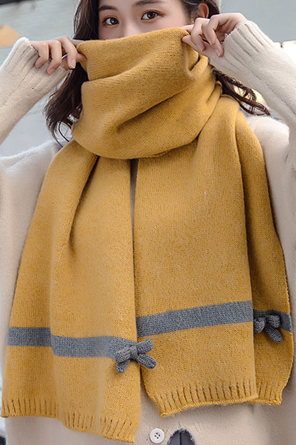 Women Comfortable Winter Season Solid Colored Lovely Muffler