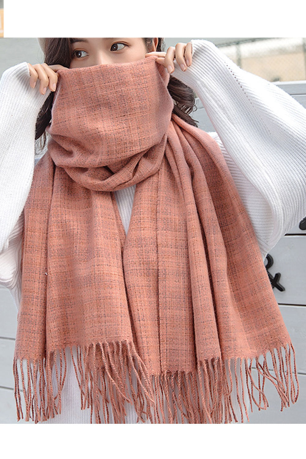 Women Beautiful Tassel Hem Breathable Windproof Muffler