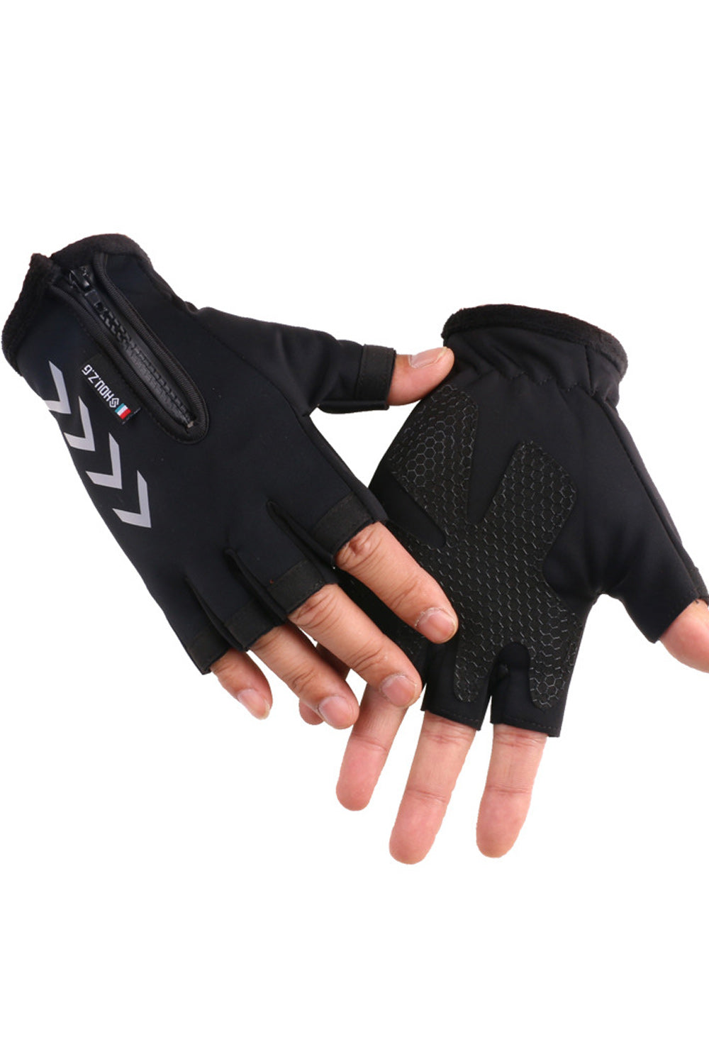 Women Small Zipper Closure Fashionable Soft Knitted Gloves