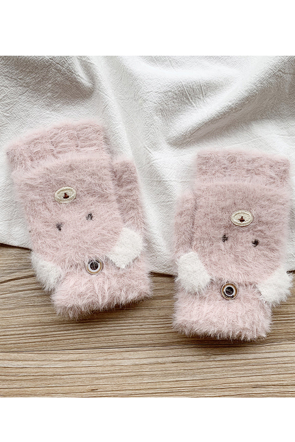 Women Fashion Cute Half Finger Warm Knitted Gloves