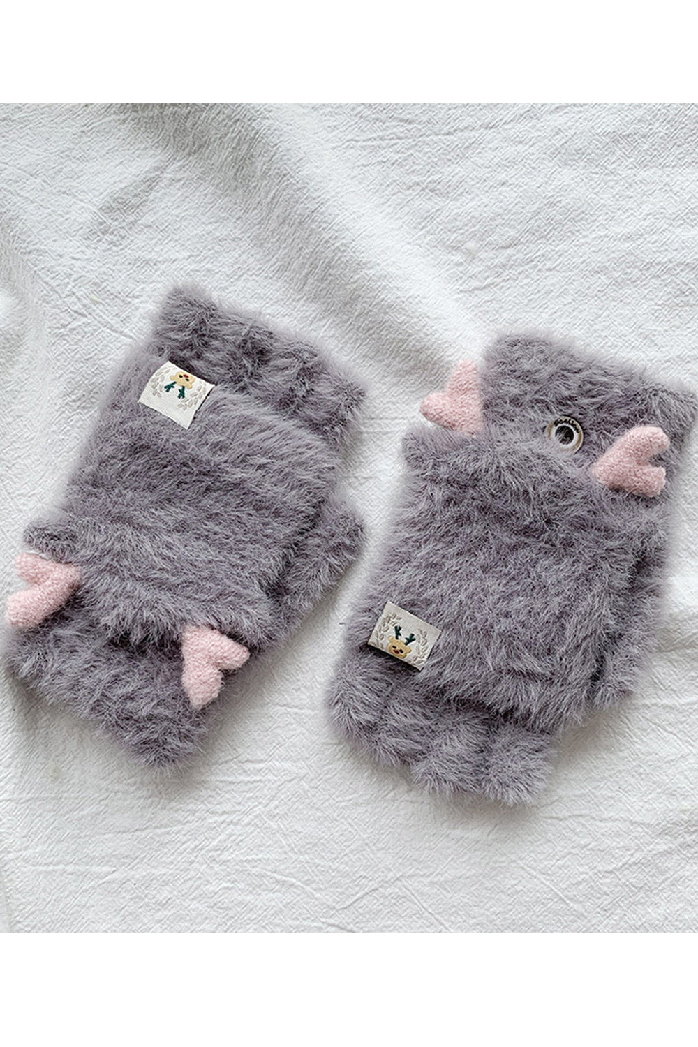 Women Fashion Cute Half Finger Warm Knitted Gloves