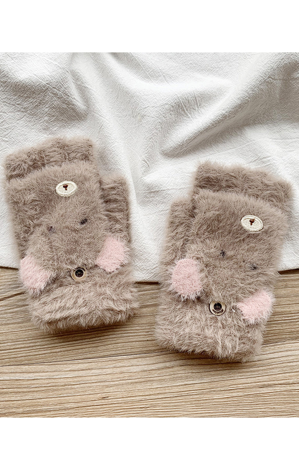 Women Fashion Cute Half Finger Warm Knitted Gloves