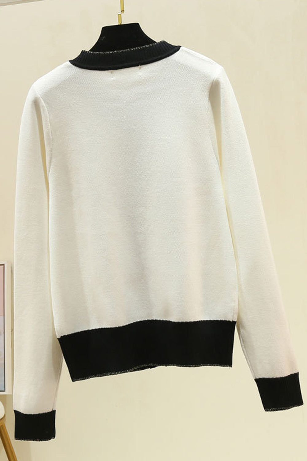 Women Elasticated Hem Long Sleeve Comfortable Warm Cardigan