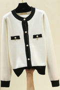 Women Elasticated Hem Long Sleeve Comfortable Warm Cardigan