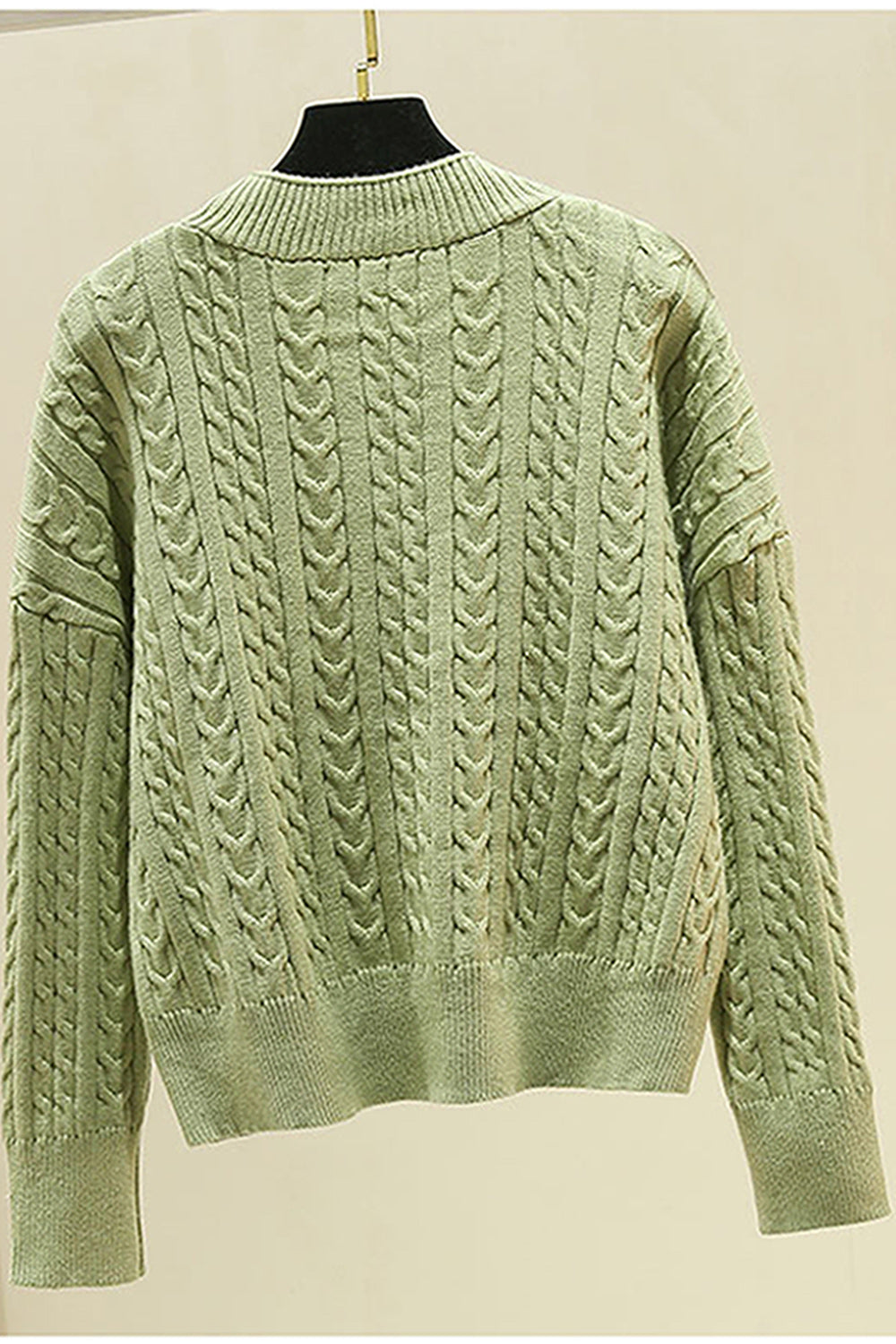 Women Solid Colored Thick Long Sleeve Comfortable Cardigan