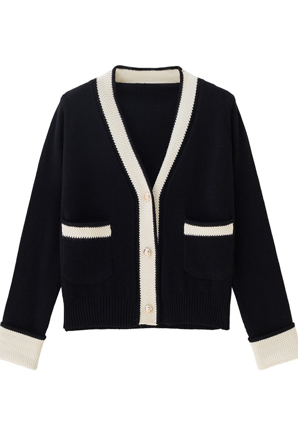 Women V-Neck Classy Pocket Styled Stretchable Cardigan