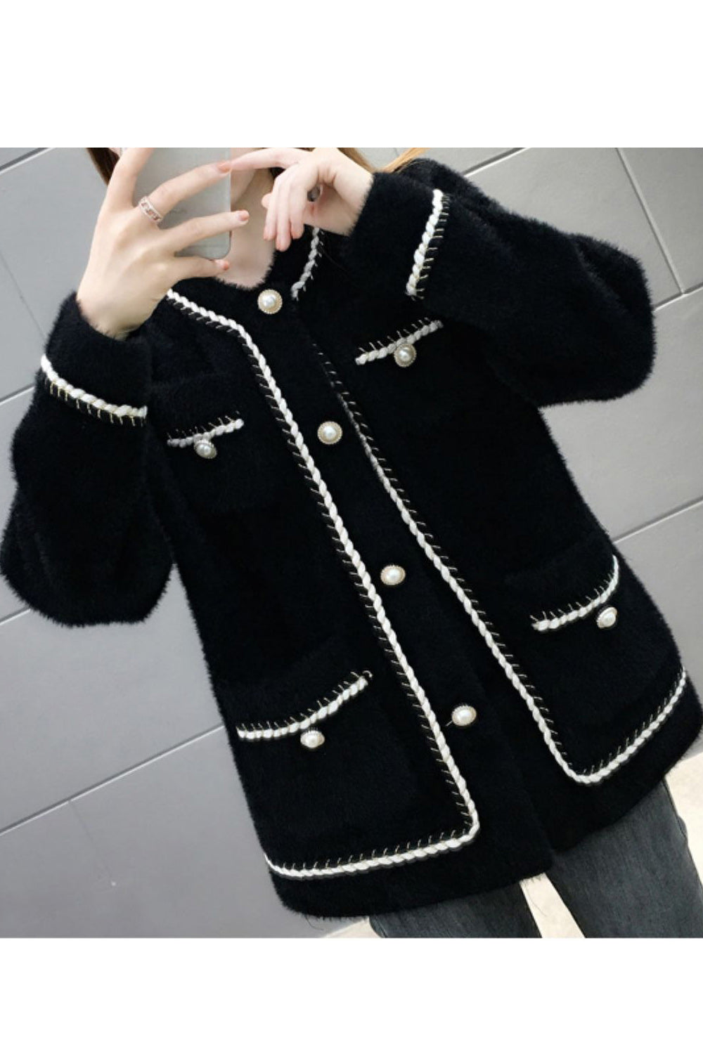 Women Comfortable Round Neck Lovely Long Sleeve Cardigan