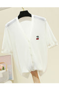 Women Classic Solid Colored V-Neck Winter Warm Cardigan