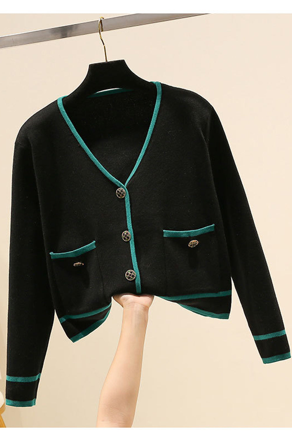 Women Long Sleeve V-Neck Button Down Warm Cardigan