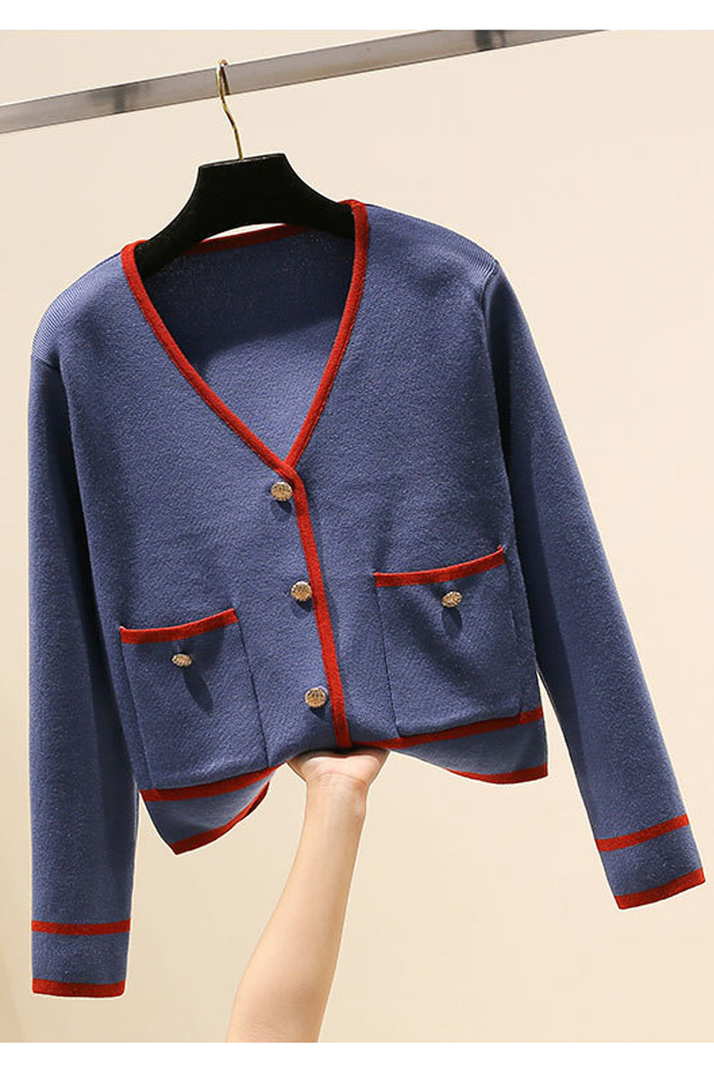 Women Long Sleeve V-Neck Button Down Warm Cardigan