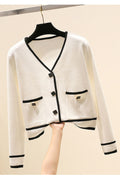 Women Long Sleeve V-Neck Button Down Warm Cardigan