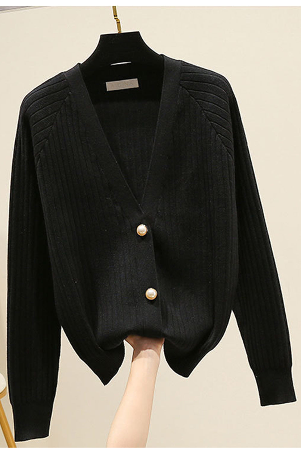 Women Warm Long Sleeve Elegant Solid Colored V-Neck Cardigan