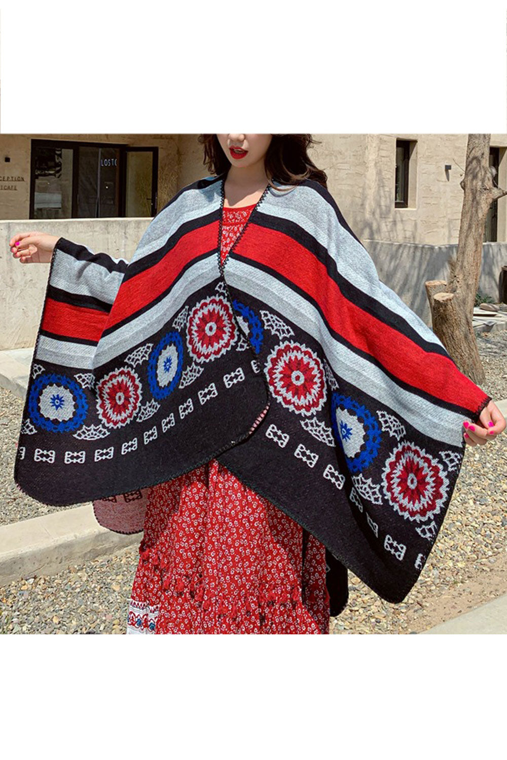 Women Lovely Printed Pattern Cozy Shawl