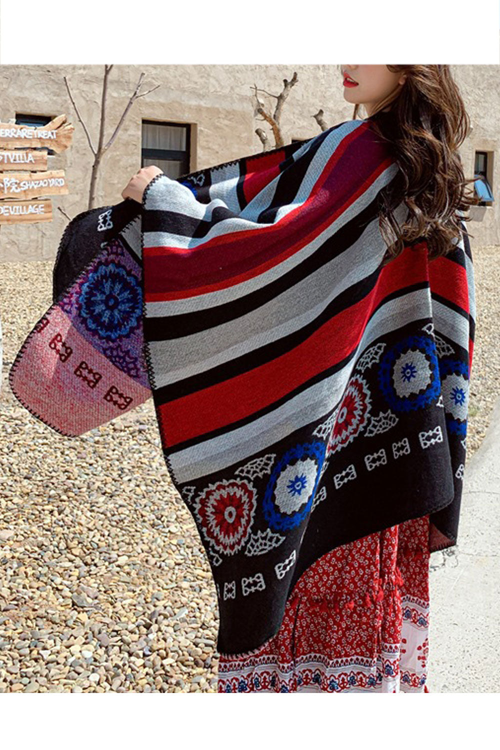 Women Lovely Printed Pattern Cozy Shawl