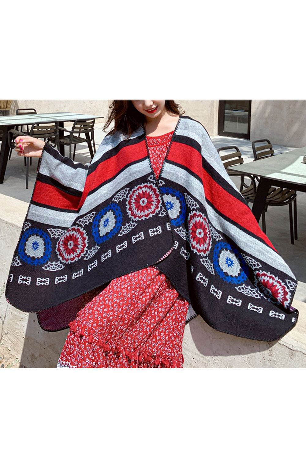 Women Lovely Printed Pattern Cozy Shawl