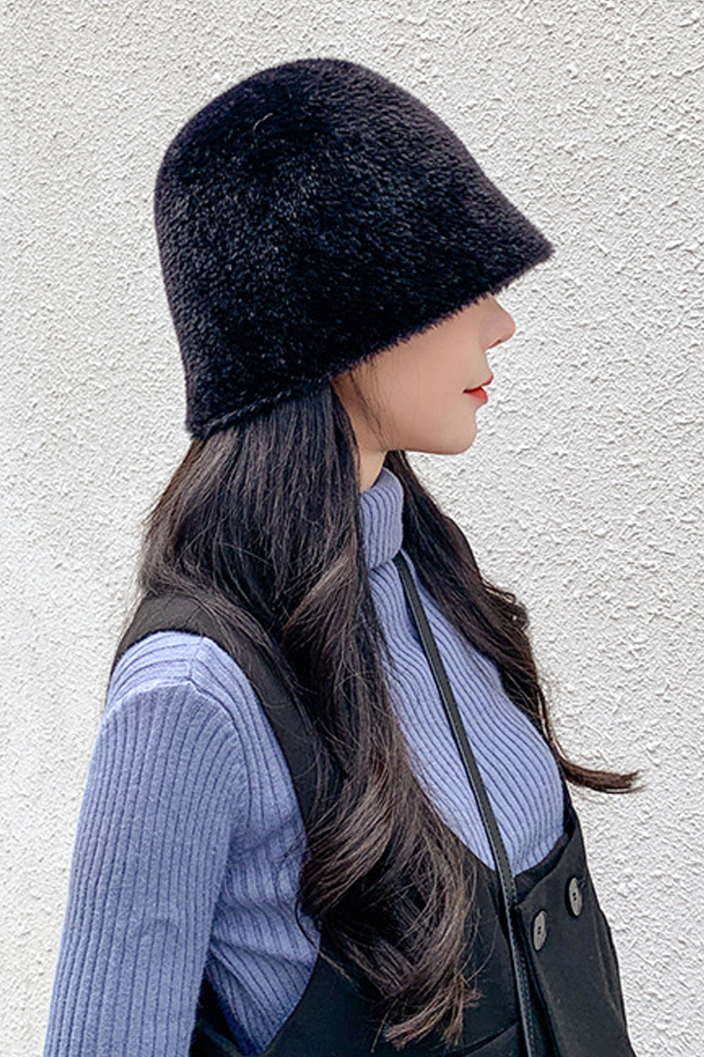 Women Soft Hair Solid Colored Cozy Windproof Knitted Hat