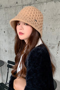 Women Fashionable Dome Styled Solid Colored Warm Knitted Hat