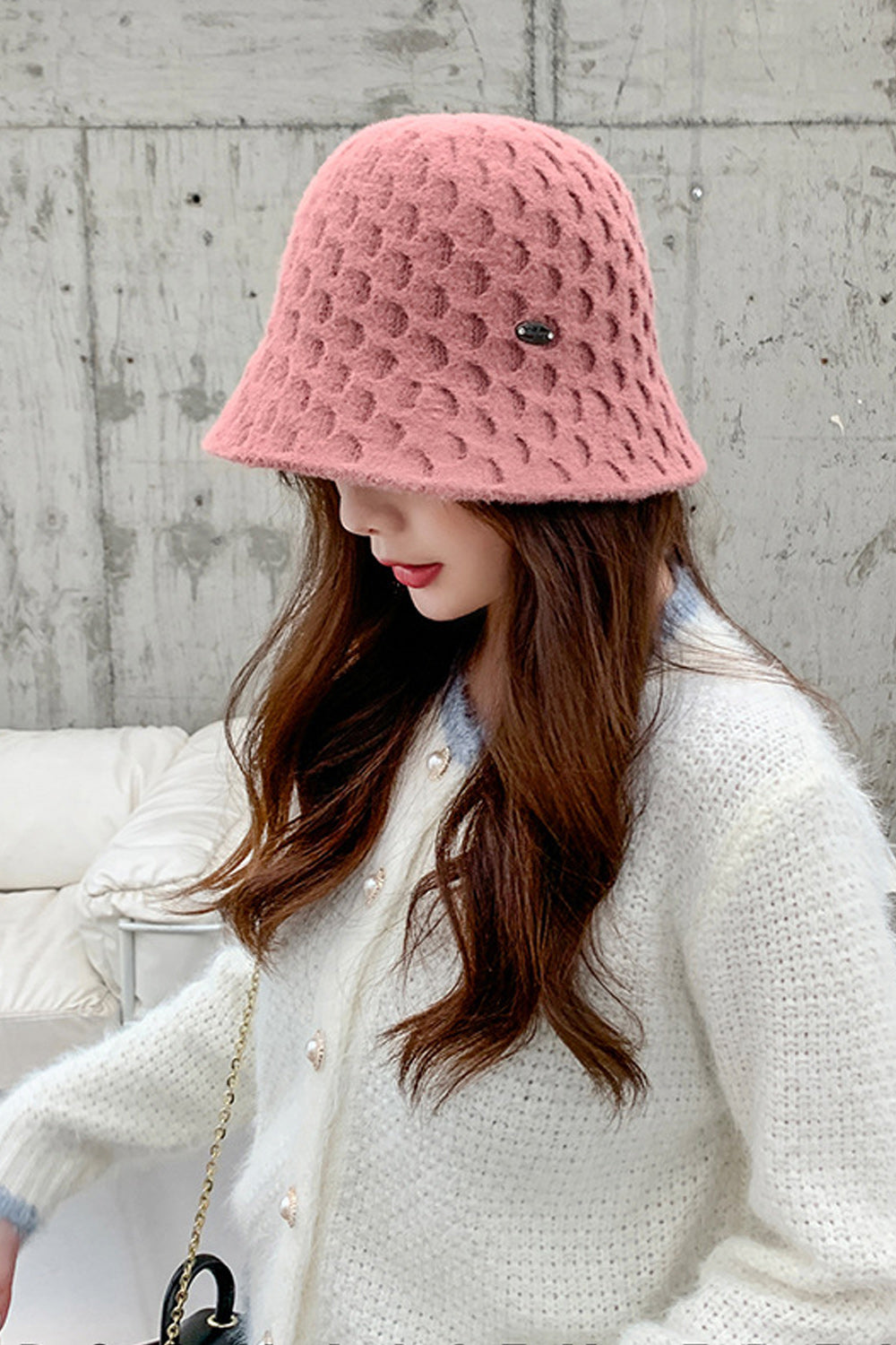 Women Fashionable Dome Styled Solid Colored Warm Knitted Hat