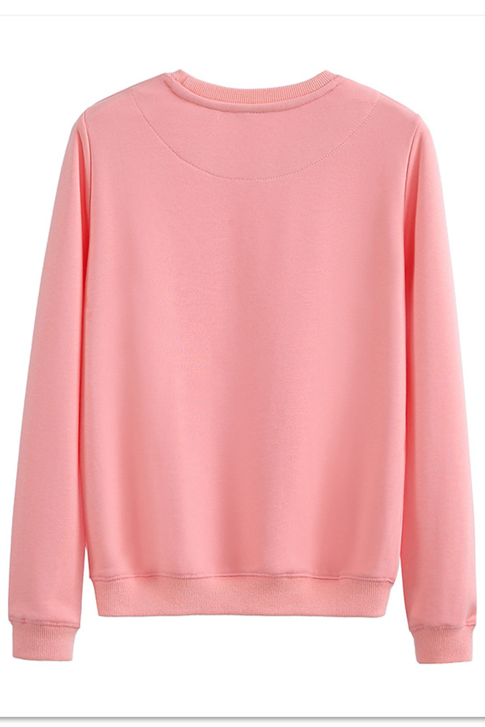 Women Simple Solid Pattern Comfortable Round Neck Soft Sweatshirt