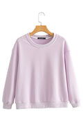 Women Easy Round Neck Classy Solid Pattern Warm Sweatshirt