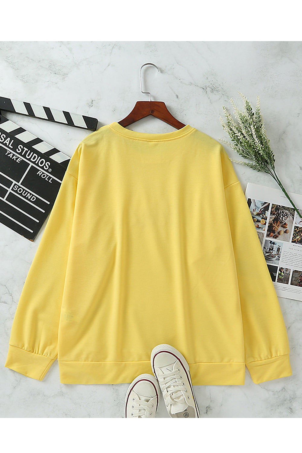 Women Elegant Solid Colored Comfortable Round Neck Soft Sweatshirt