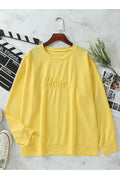 Women Elegant Solid Colored Comfortable Round Neck Soft Sweatshirt