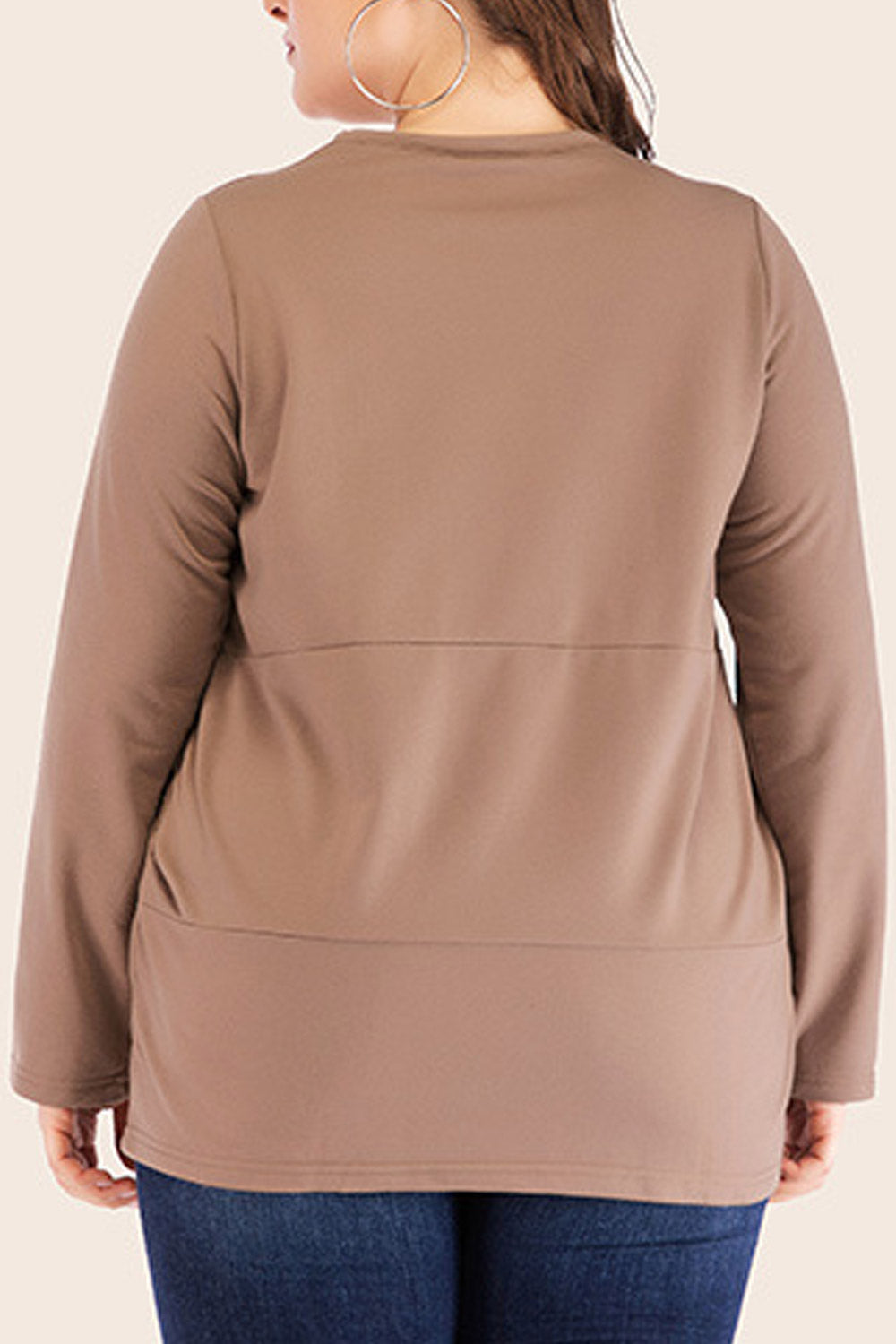 Women Round Neck Warm Long Sleeve Casual Winter Sweatshirt